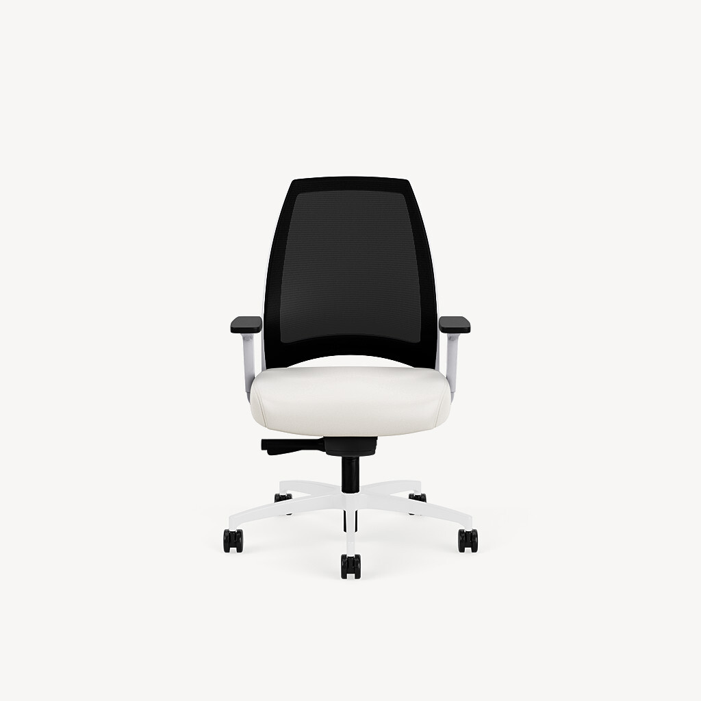 782-white-framework-black-mesh-white-seat-6-way-adjustable-arm-front
