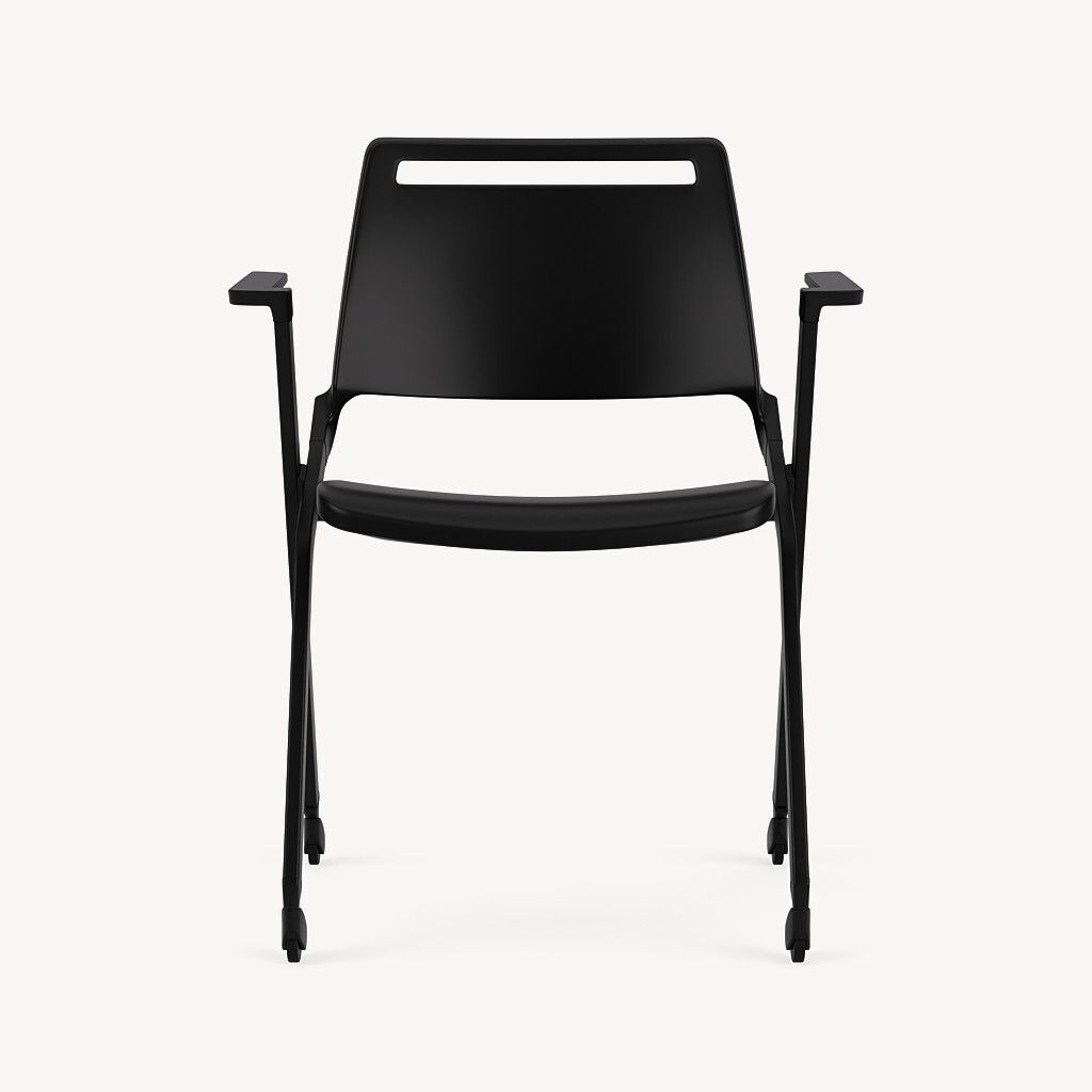 711-black-poly-black-frame-arms-casters-front