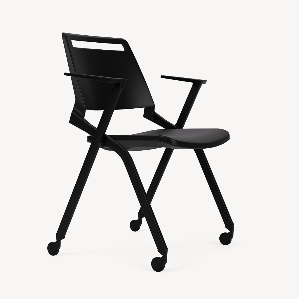 711-black-poly-black-frame-arms-casters-front45