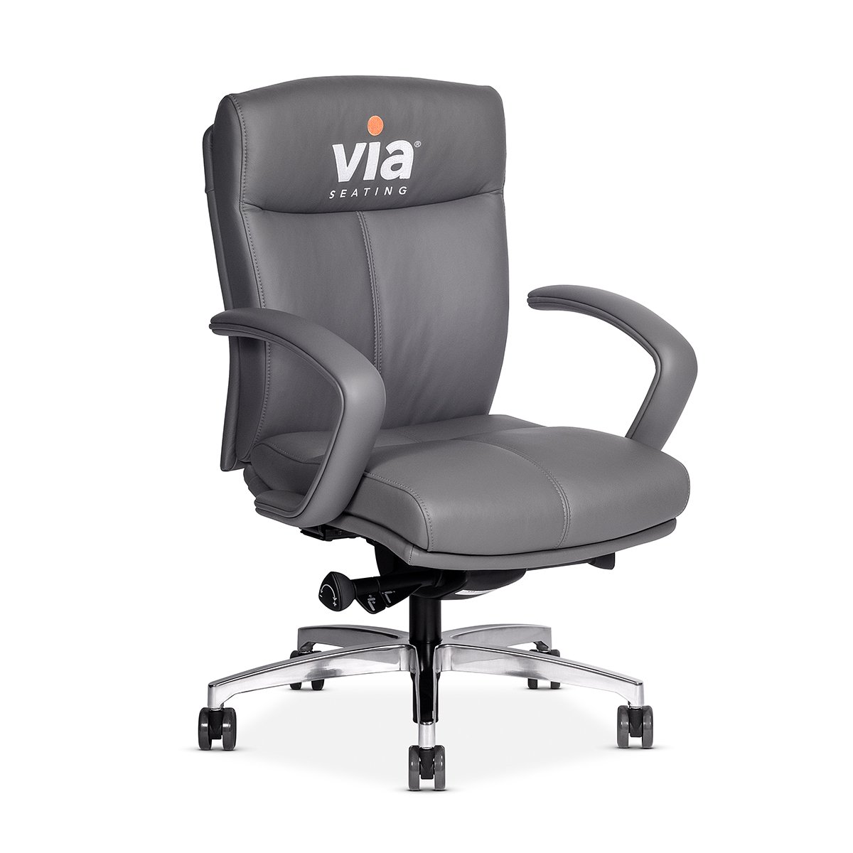carmel-mid-back-grey-leather-polished-framework-emboridery-front45