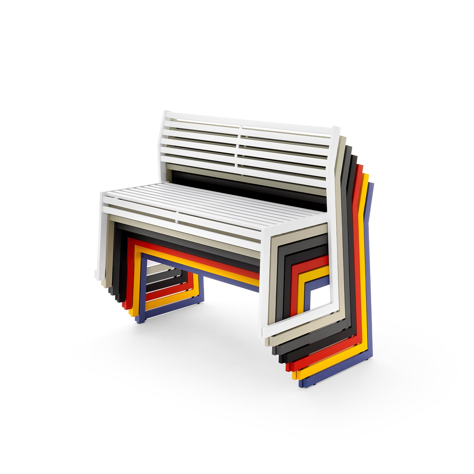 Cortina.026 stacked benches in various colors