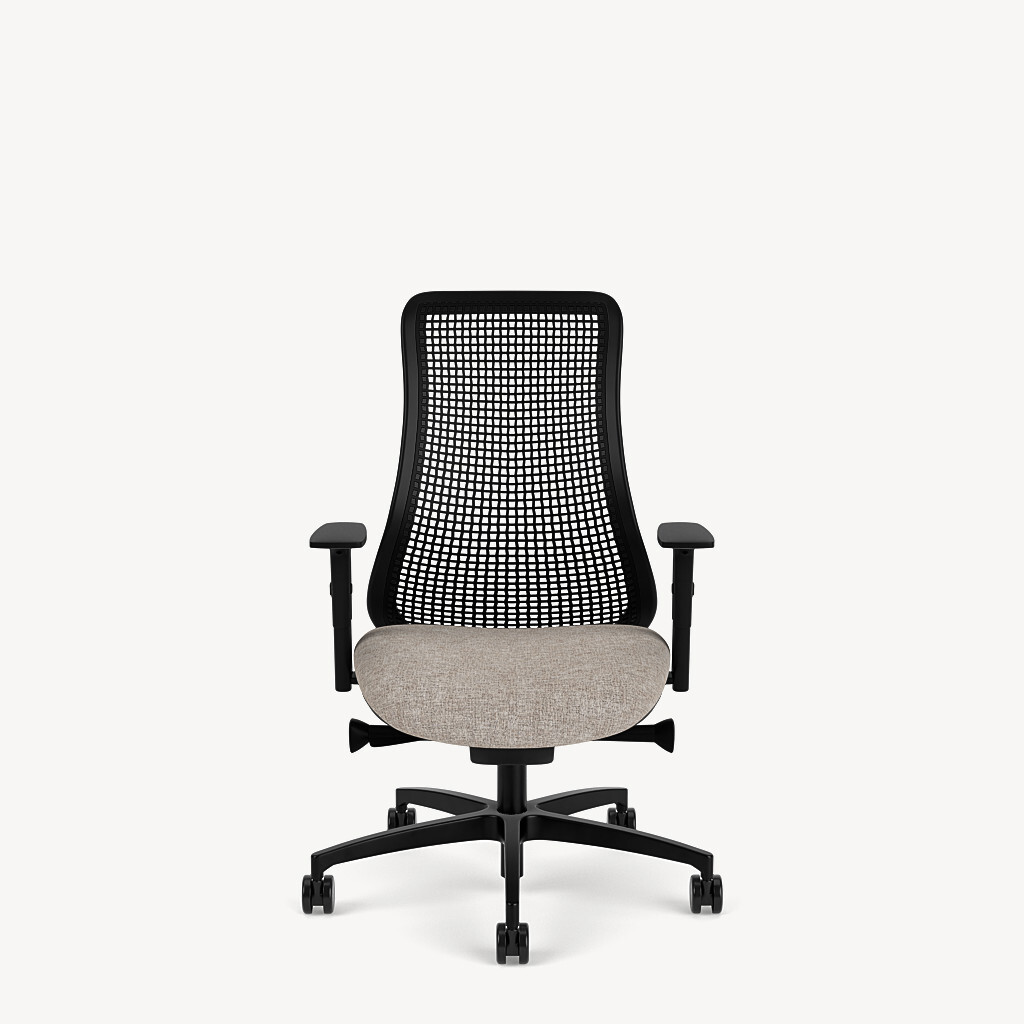 441-black-framework-black-TPU-taupe-seat-basic-arm-front