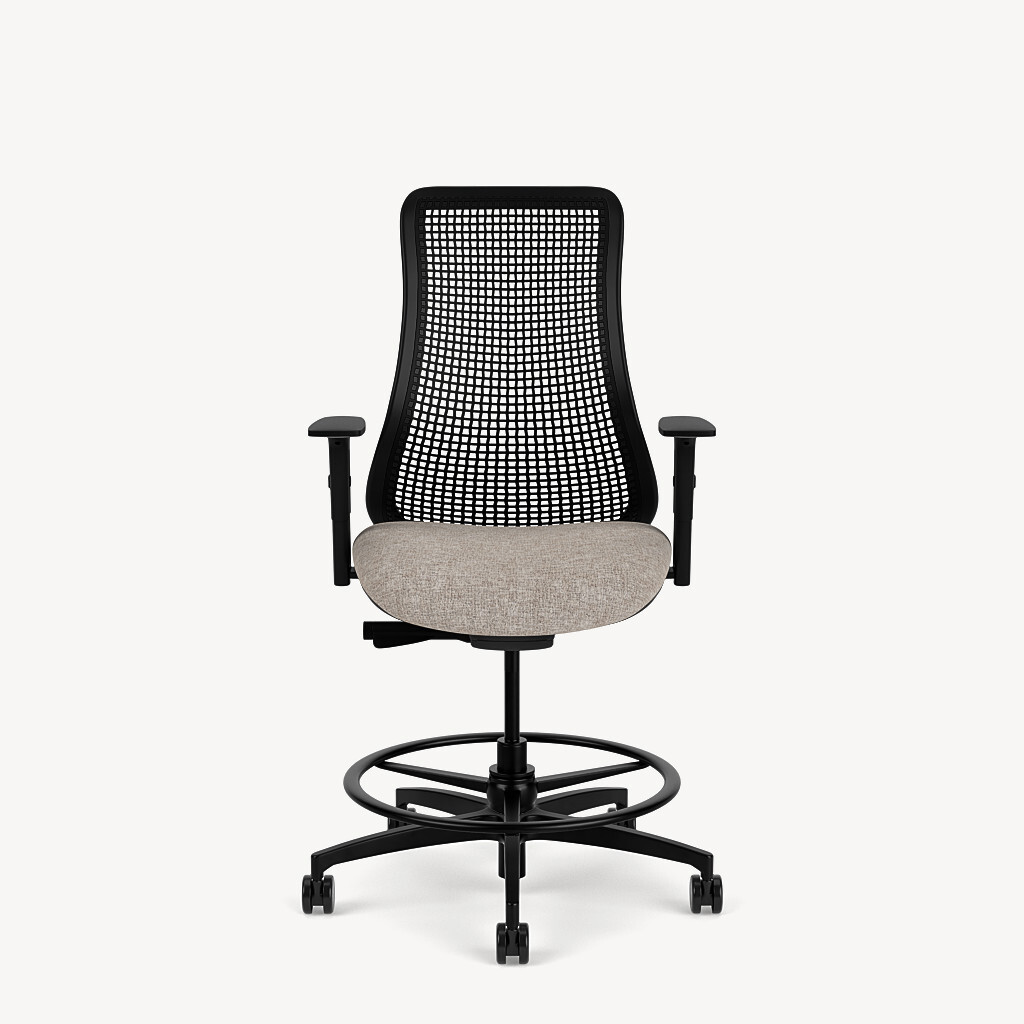 441S-stool-black-framework-black-TPU-taupe-seat-basic-arm-front