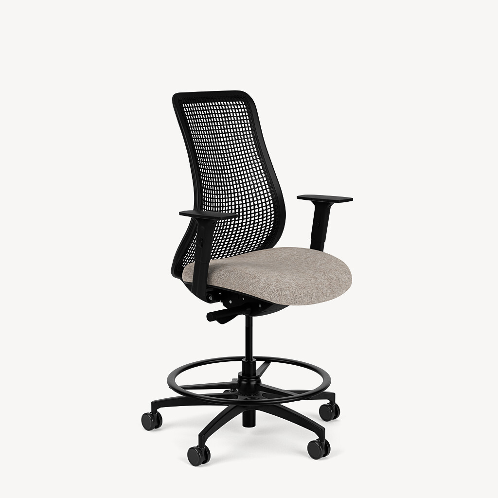 441S-stool-black-framework-black-TPU-taupe-seat-basic-arm-front45