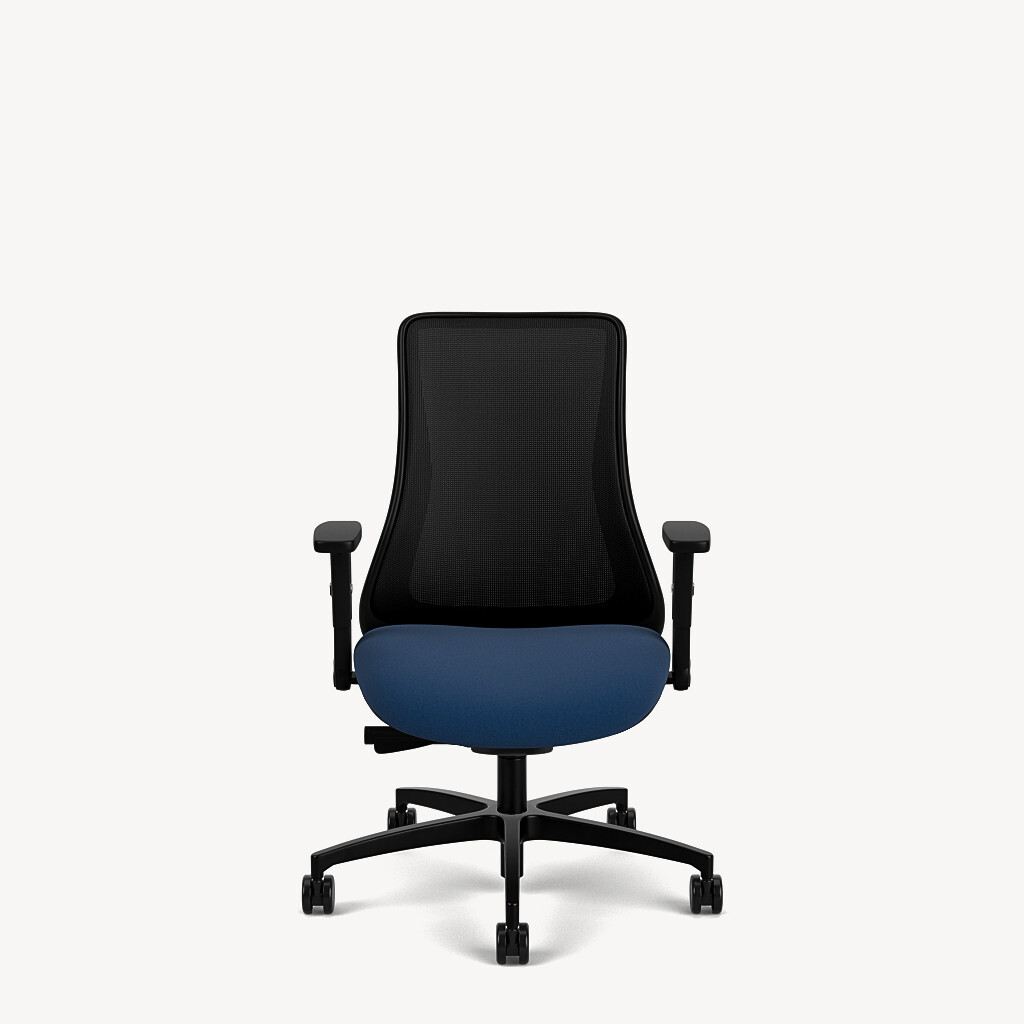 405-black-framework-black-mesh-rollback-arm-blue-seat-front