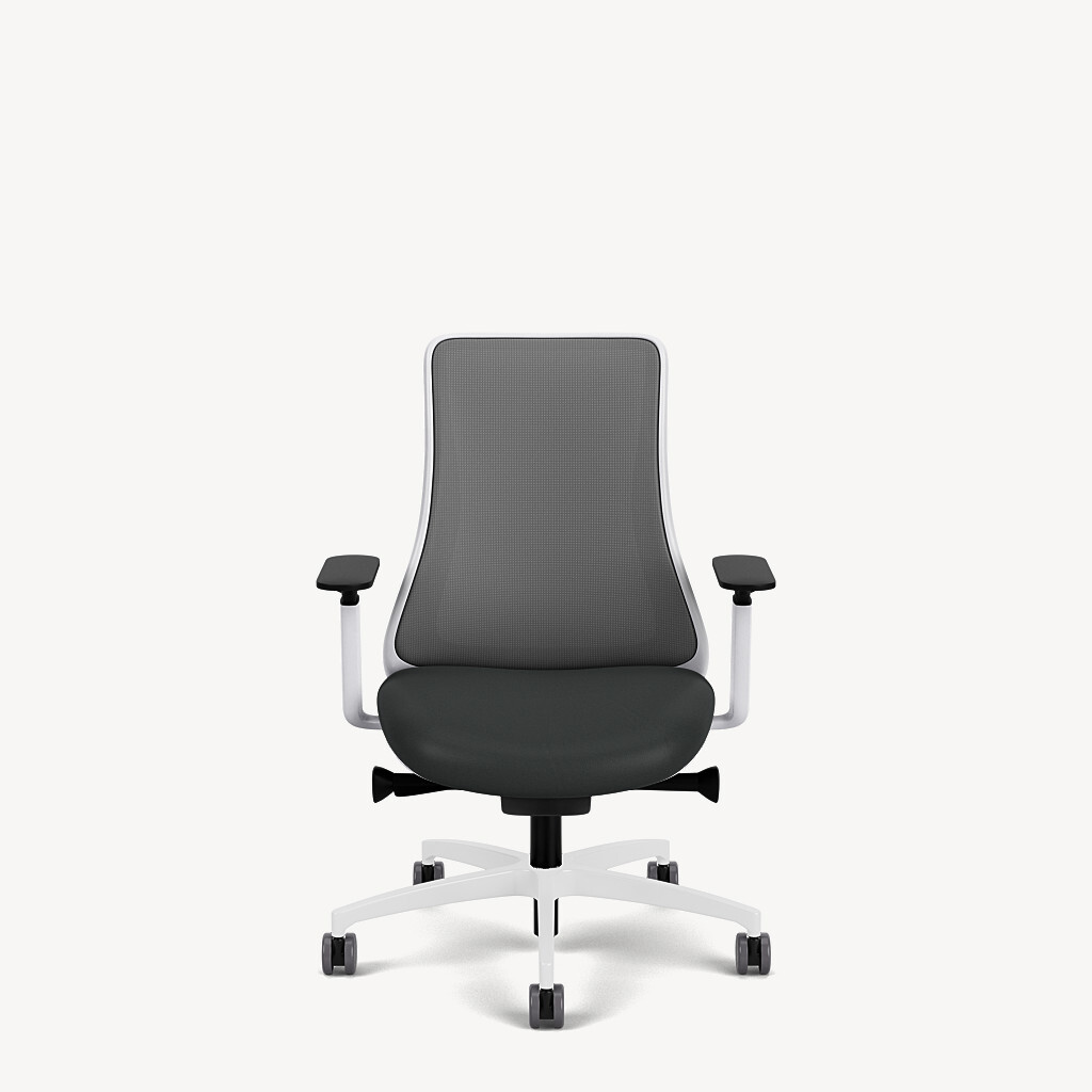 405-white-framework-grey-mesh-dynamic-arm-black-seat-front