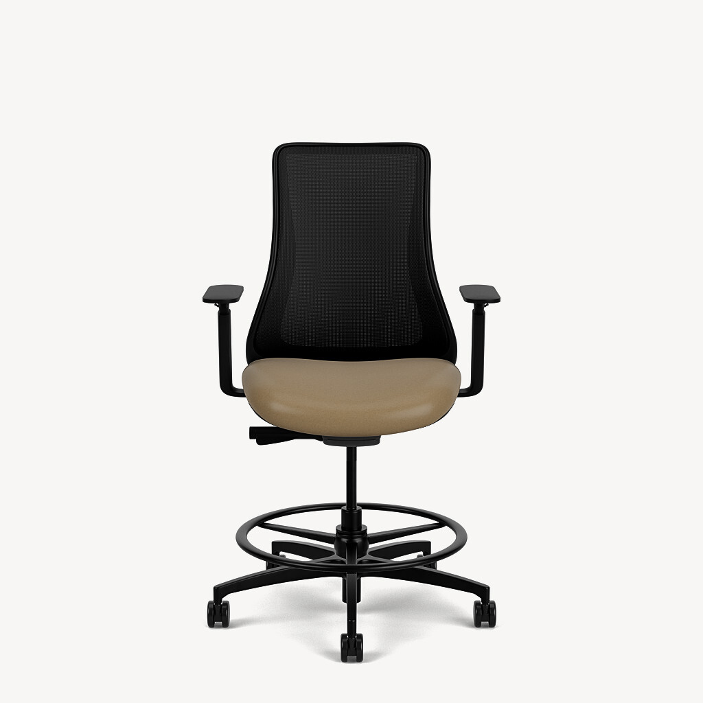 405S-stool-black-framework-black-mesh-dynamic-arm-taupe-seat-front