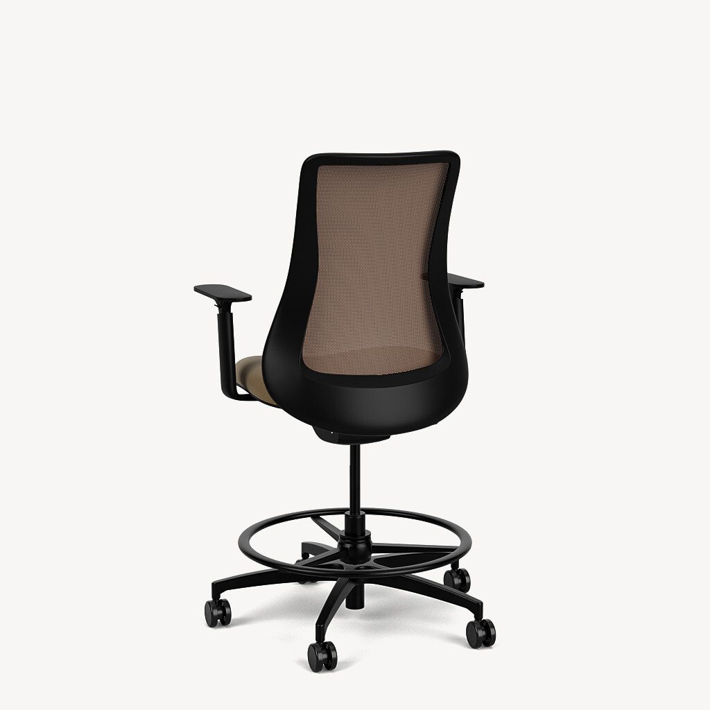 405S-stool-black-framework-natural-copper-mesh-dynamic-arm-taupe-seat-back45