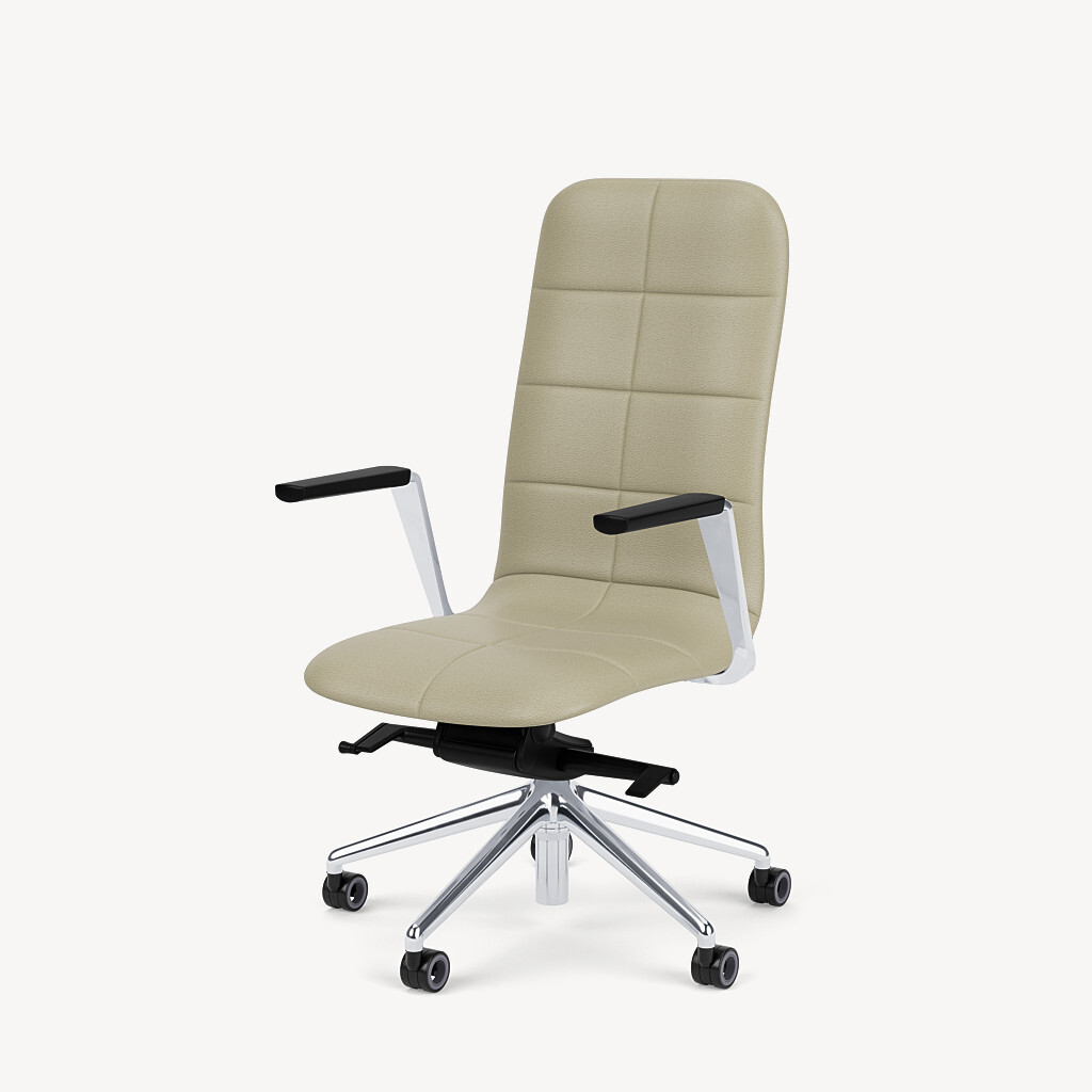 211-polished-framework-tan-upholstery-front45
