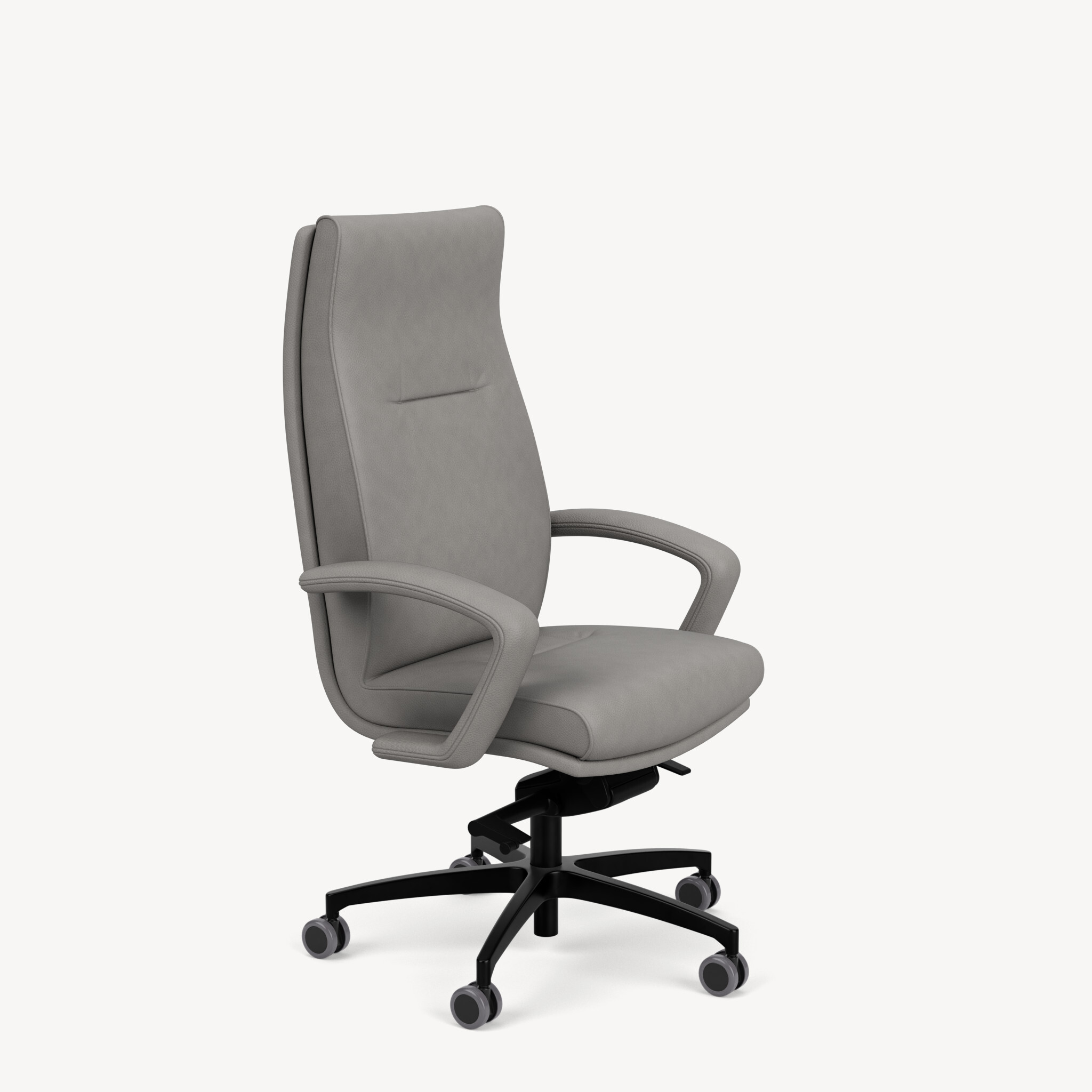 5503-knee-tilt-control-upholstered-c-arm-grey-leather-front45