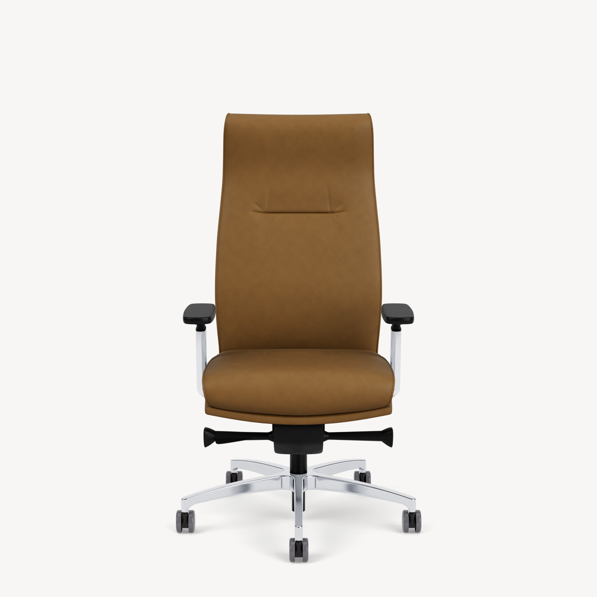 5503-synchro-control-adjustable-arm-brown-leather-front
