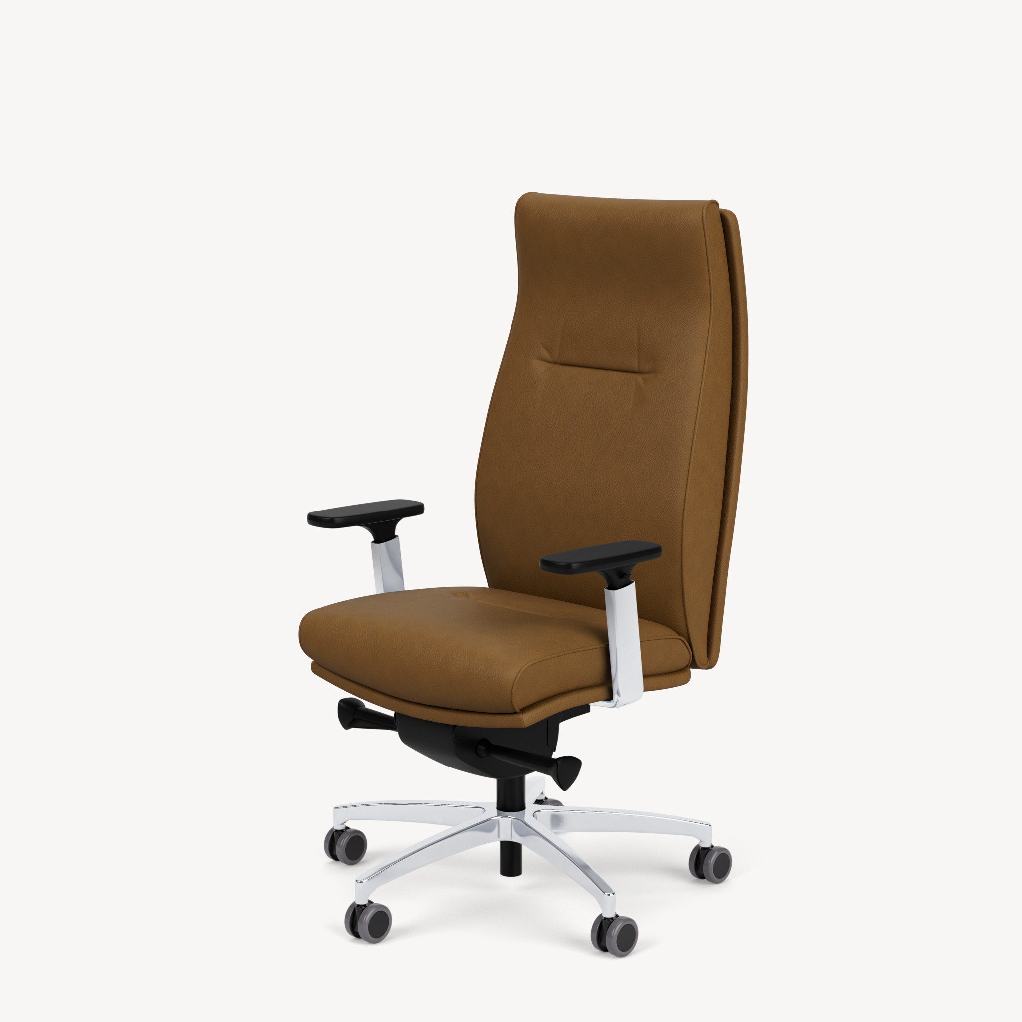 5503-synchro-control-adjustable-arm-brown-leather-front45