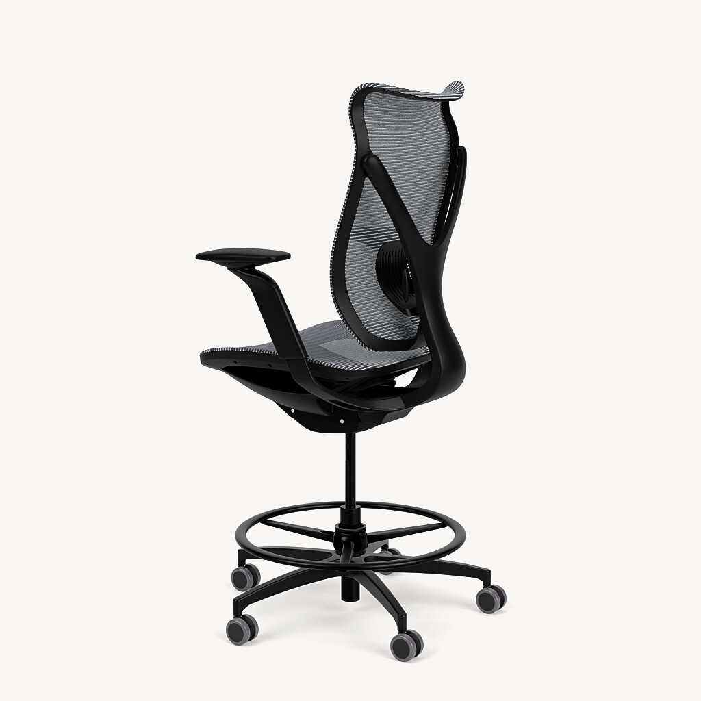 201S-black-framework-grey-mesh-adjustable-arm-back45