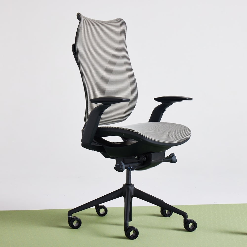 onda-mid-back-black-framework-silver-mesh-front45