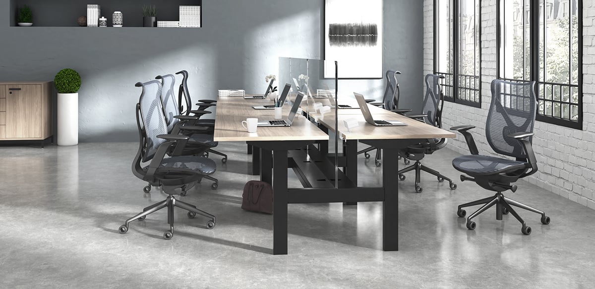 Onda mesh back chairs in open office