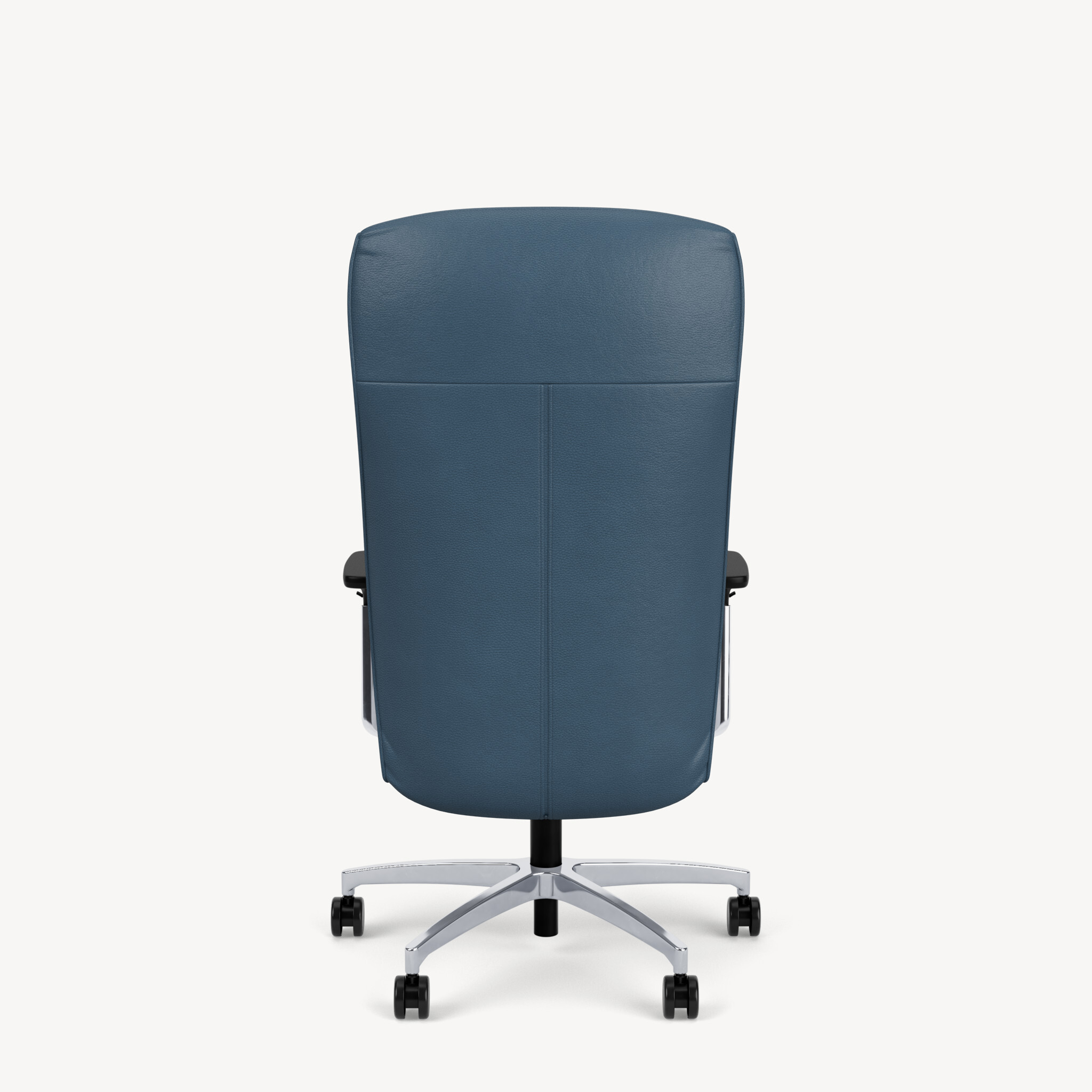 Oslo-high-back-polished-adjustable-arm-polishedbase-blue-leather-back