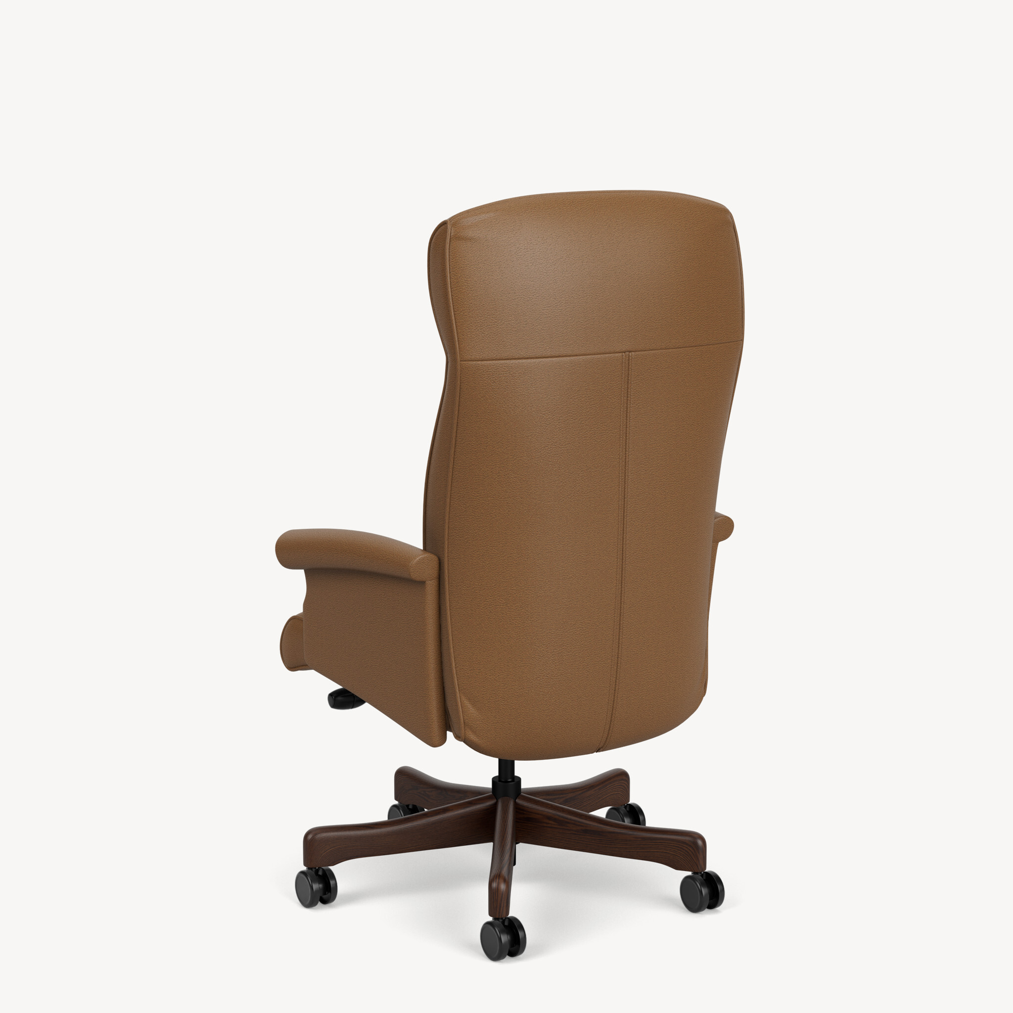 Oslo-high-back-wing-arm-black-walnut-base-brown-leather-back45