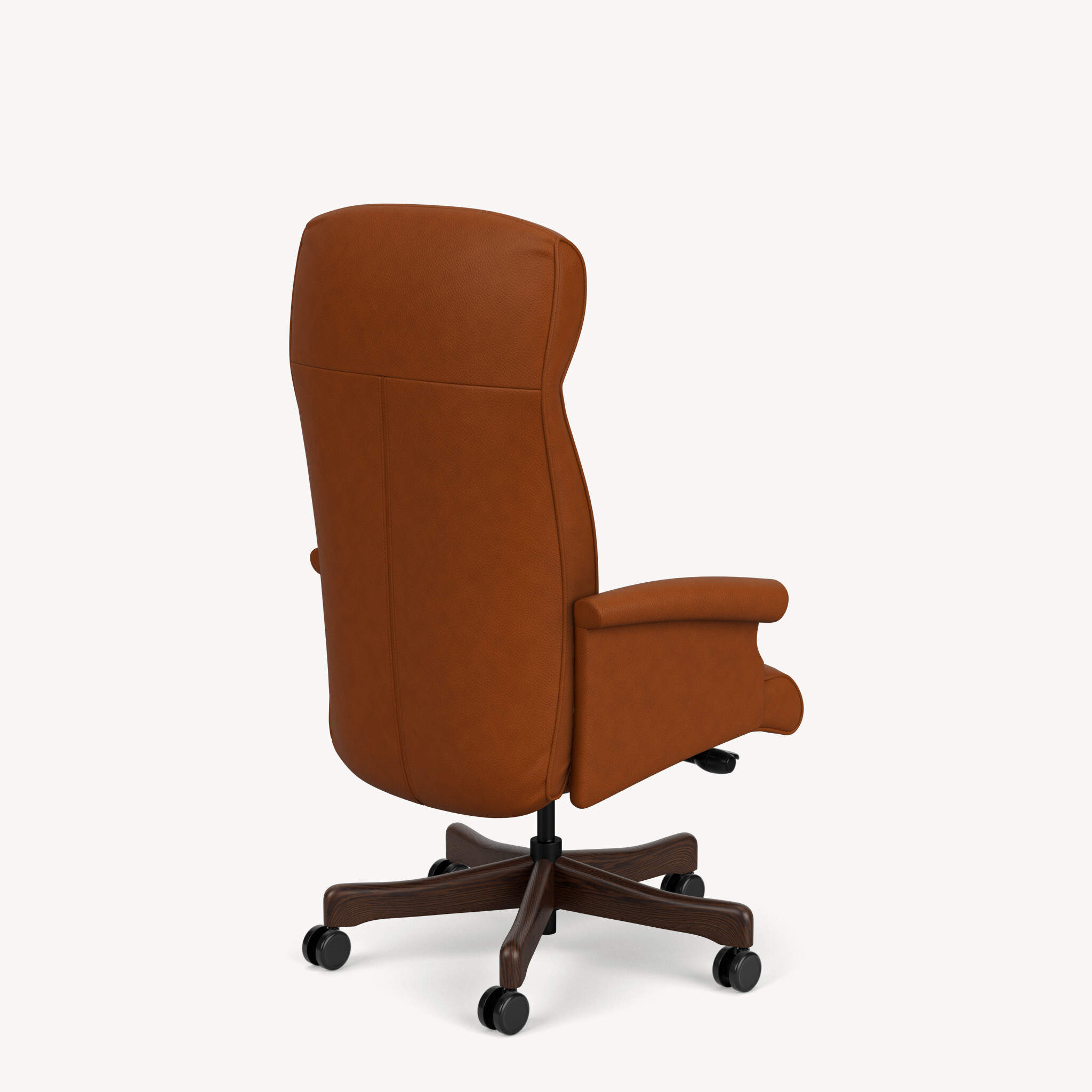 Oslo-high-back-wing-arm-black-walnut-base-redbrown-leather-back45