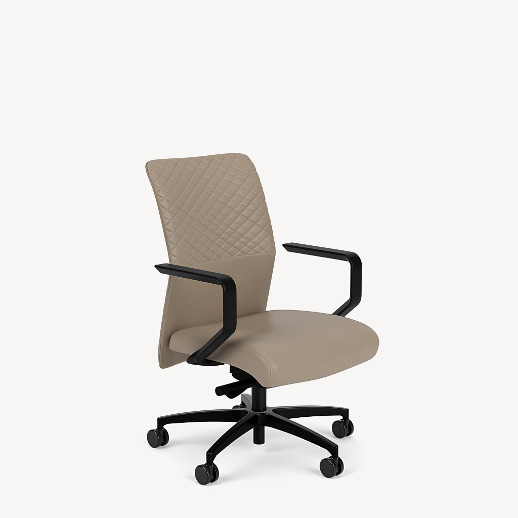181-black-framework-cantilever-arm-taupe-upholstery-front45