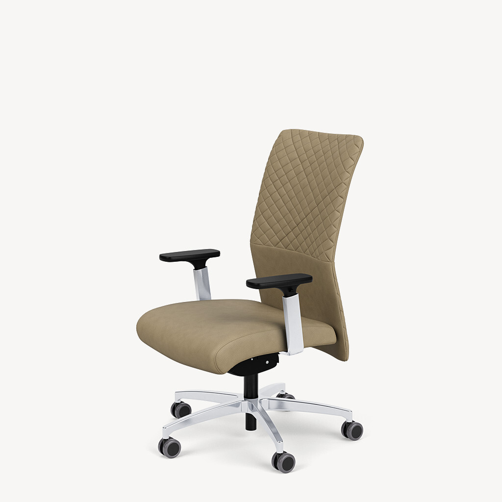 182-polished-framework-adjustable-arm-taupe-upholstery-front45