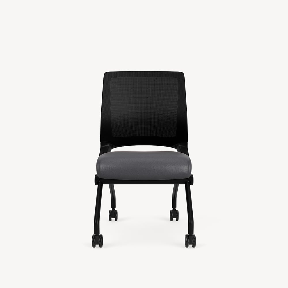 reset-nesting-chair-black-framework-black-mesh-armless-front