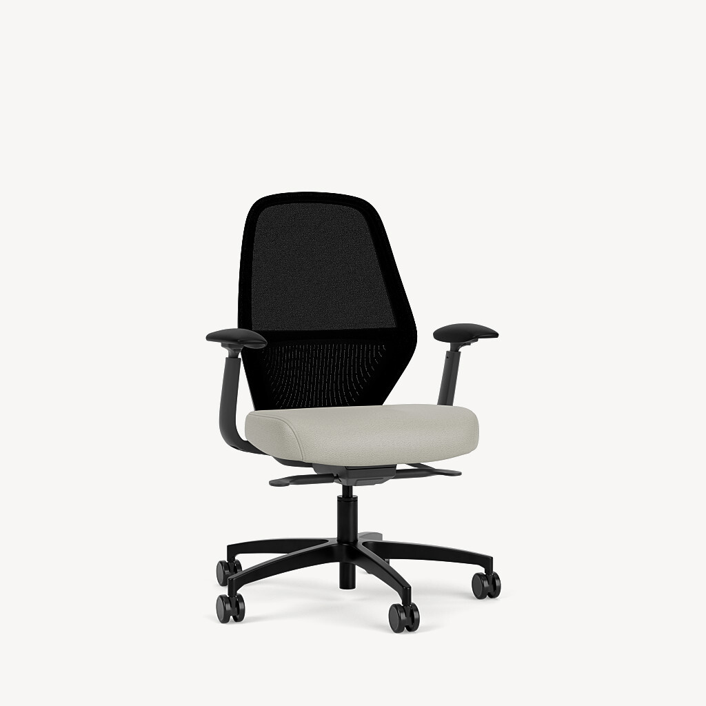 222-black-framework-black-mesh-adjustable-arm-taupe-seat-front45