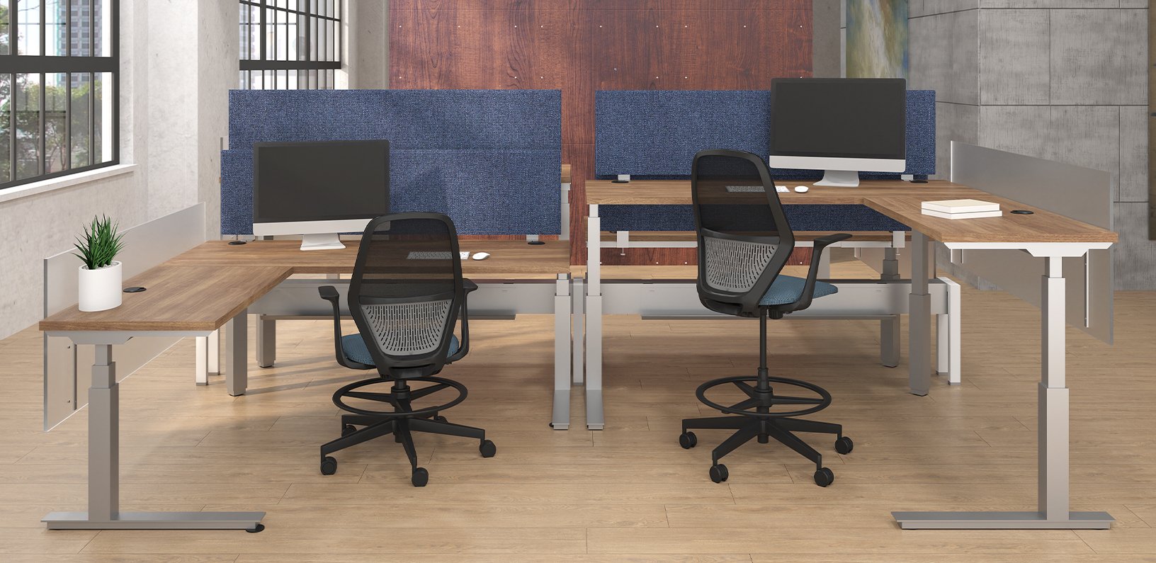 Sit-to-stand administrative areas