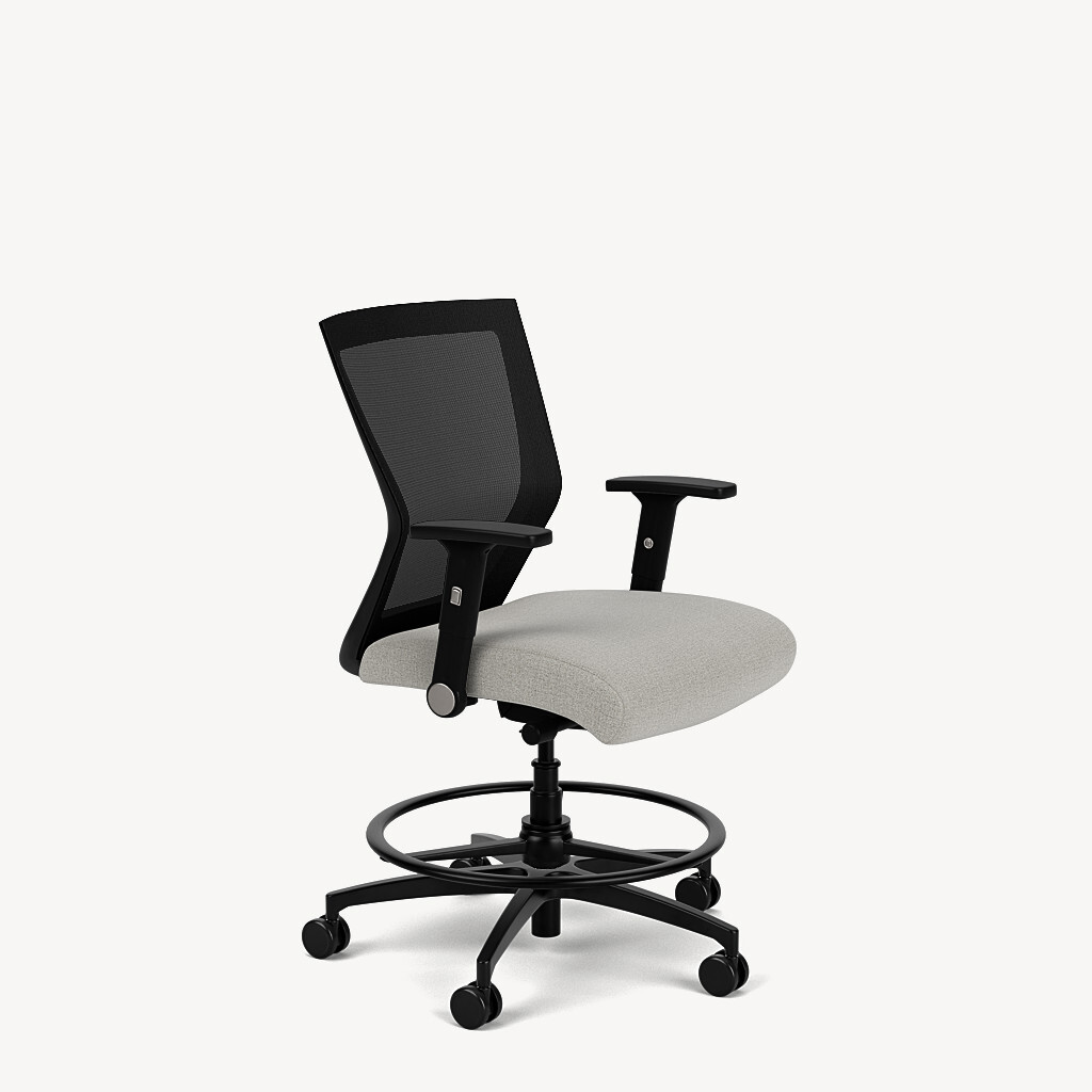 971S-stool-black-framework-rollback-arm-black-mesh-grey-seat-front45