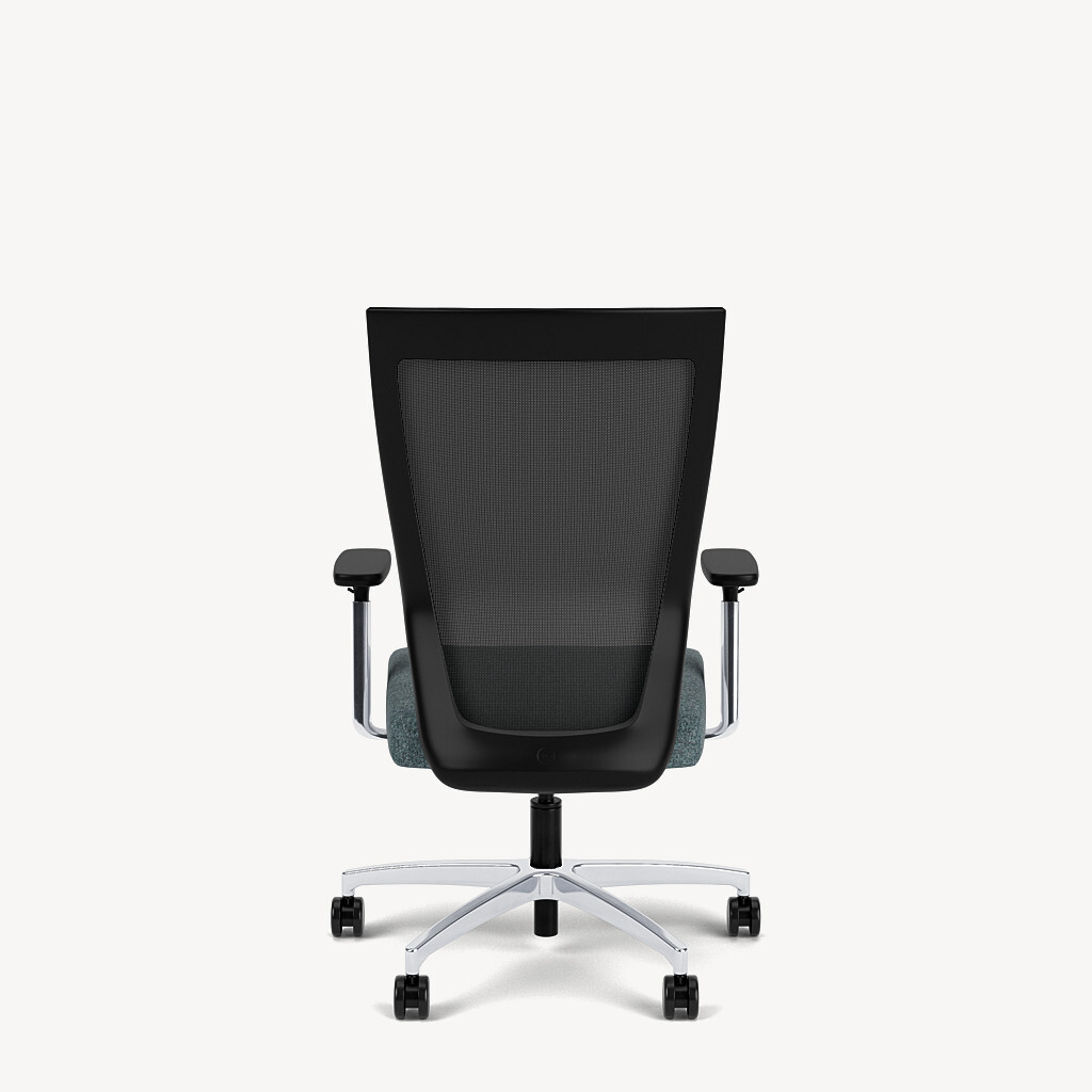 981-black-framework-polished-framework-adjustable-arm-black-mesh-blue-seat-back