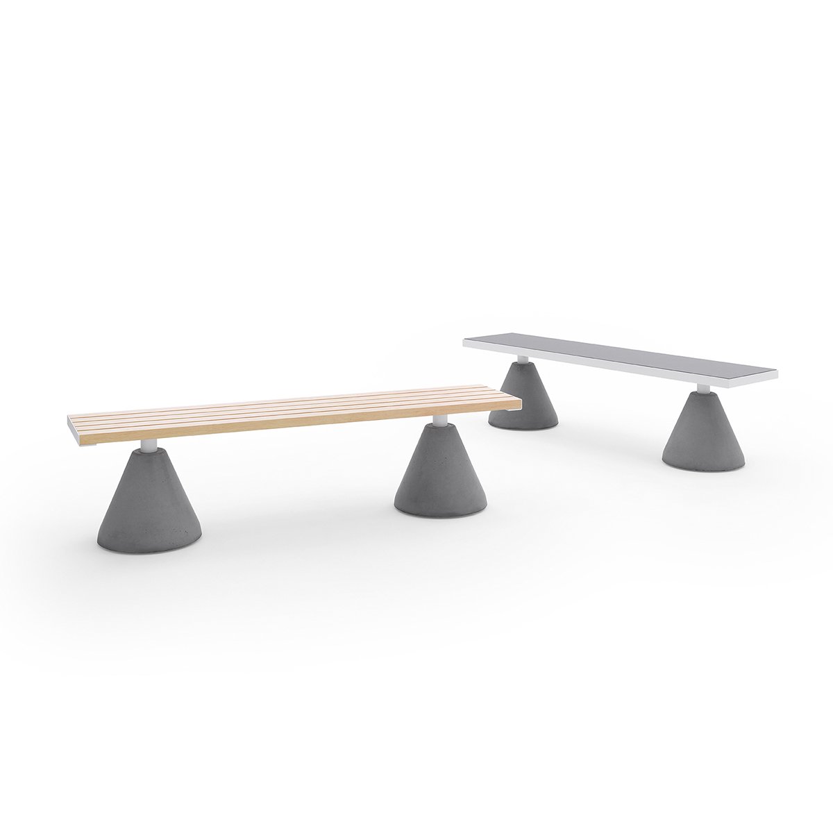 sempreverde-backless-benches-concrete-bases-and-faux-wood