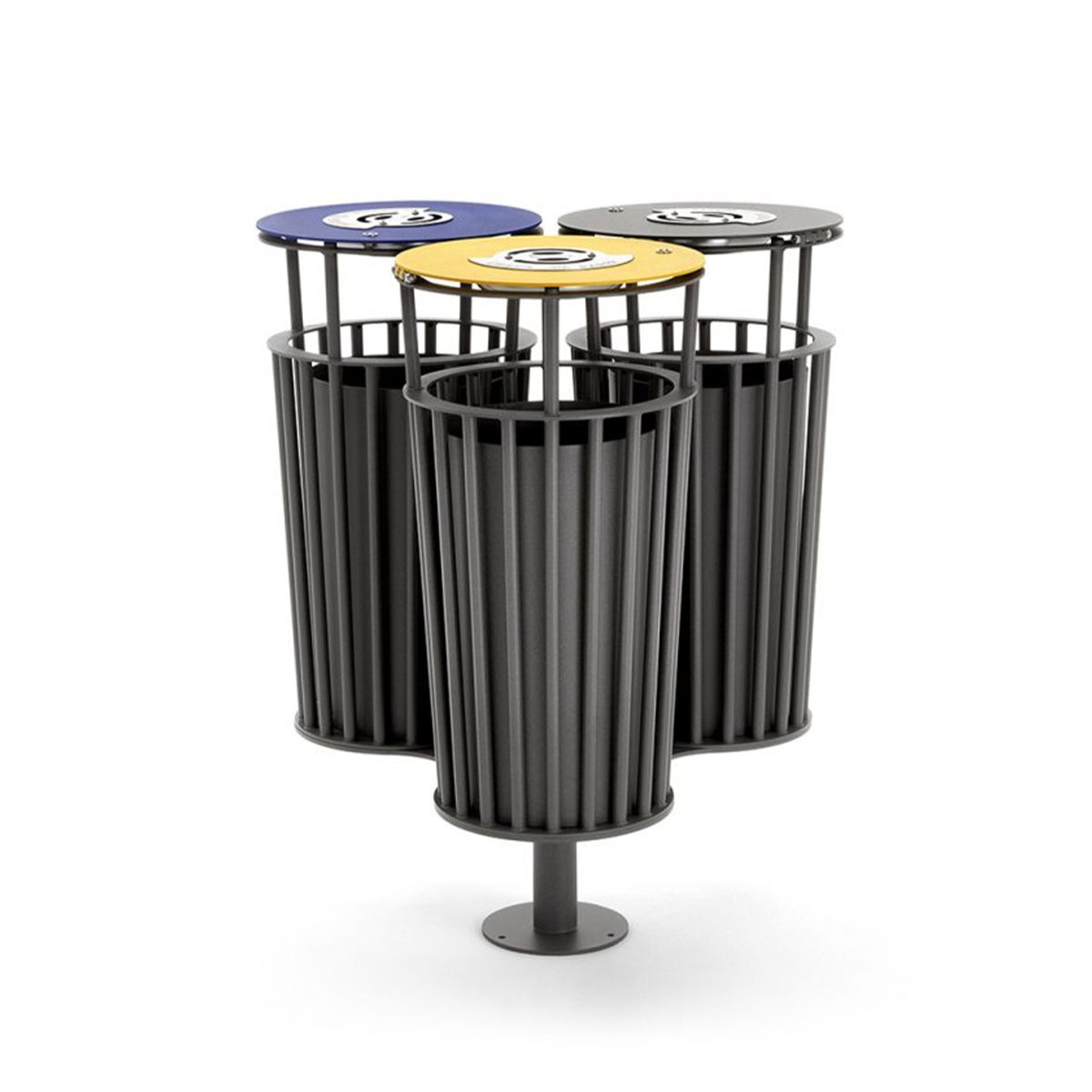 sierra-mounted-triple-litter-bin-with-lids