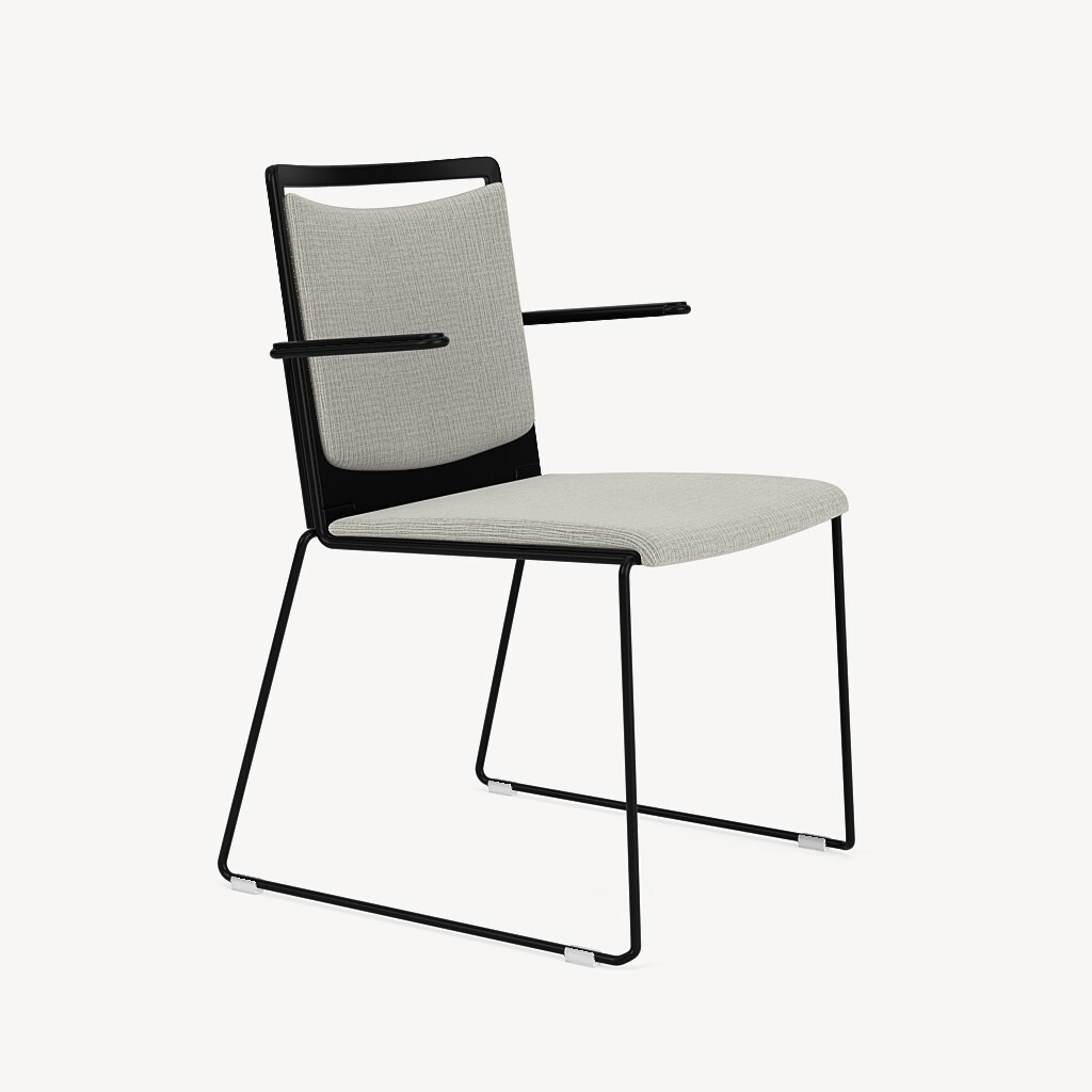 801-black-frame-black-poly-arms-grey-upholstery-front45