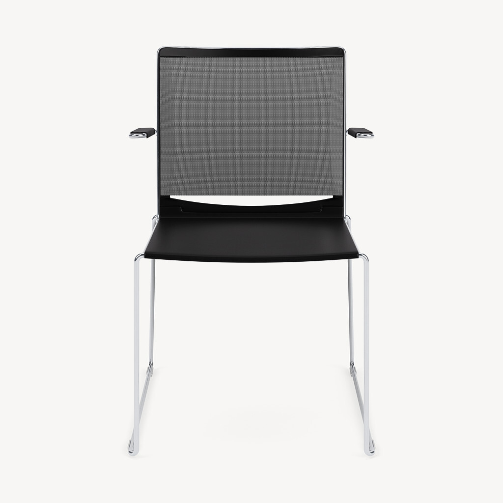 802-chrome-frame-silver-mesh-black-poly-arms-front