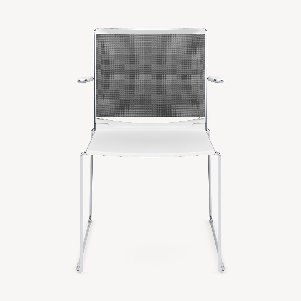 802-chrome-frame-silver-mesh-white-poly-arms-front
