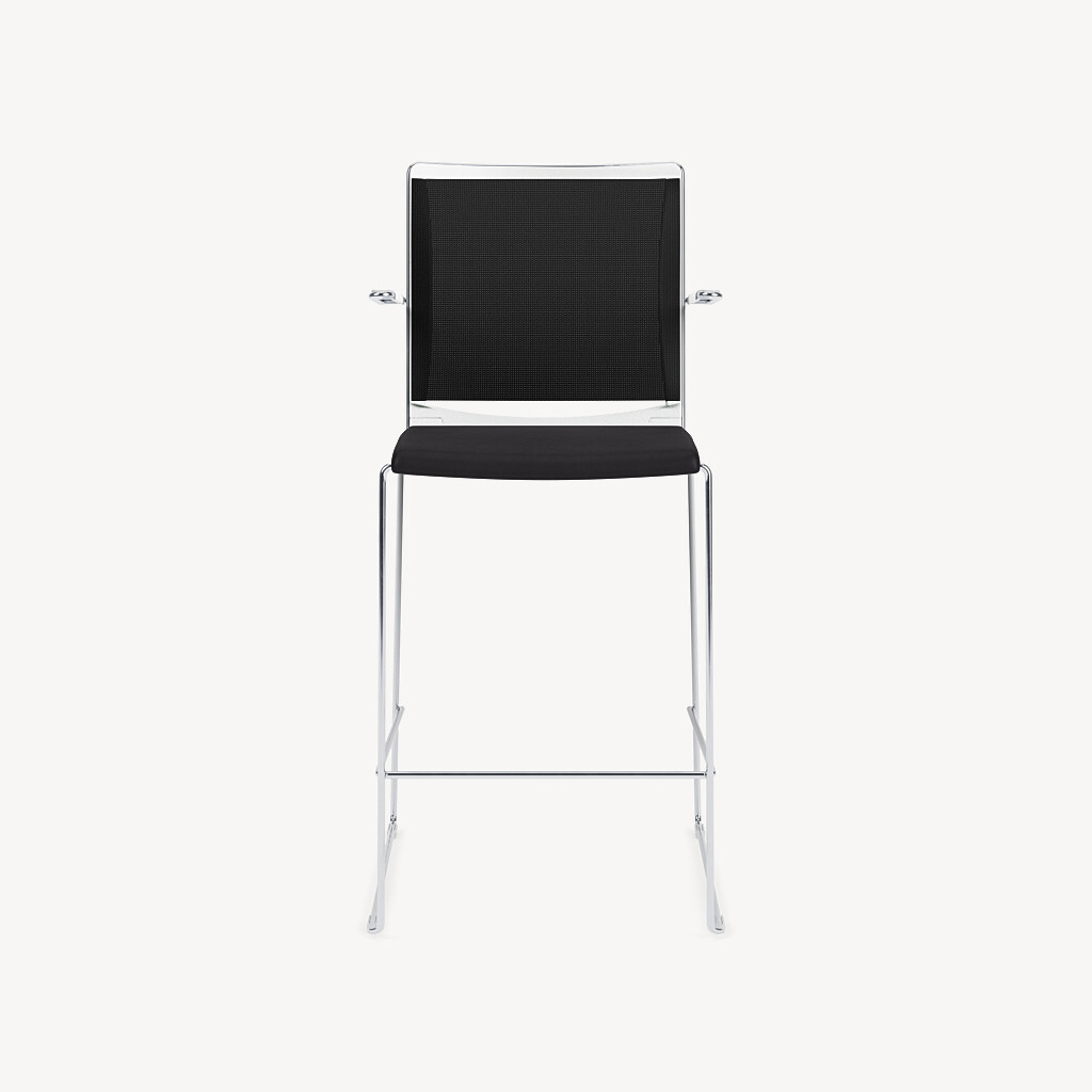 808-chrome-frame-white-poly-black-mesh-black-upholstery-arms-front