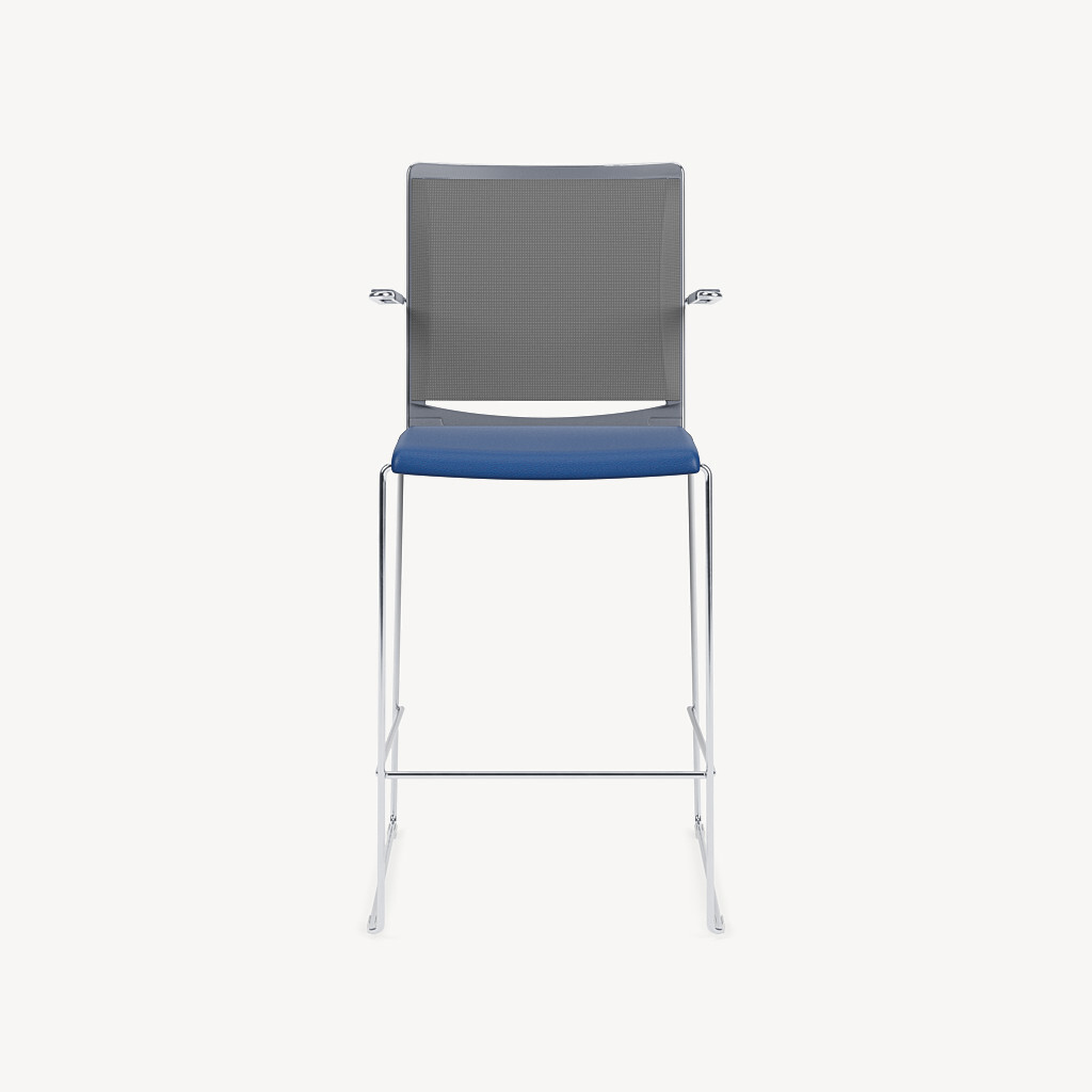 808-chrome-frame-white-poly-grey-mesh-blue-upholstery-arms-front
