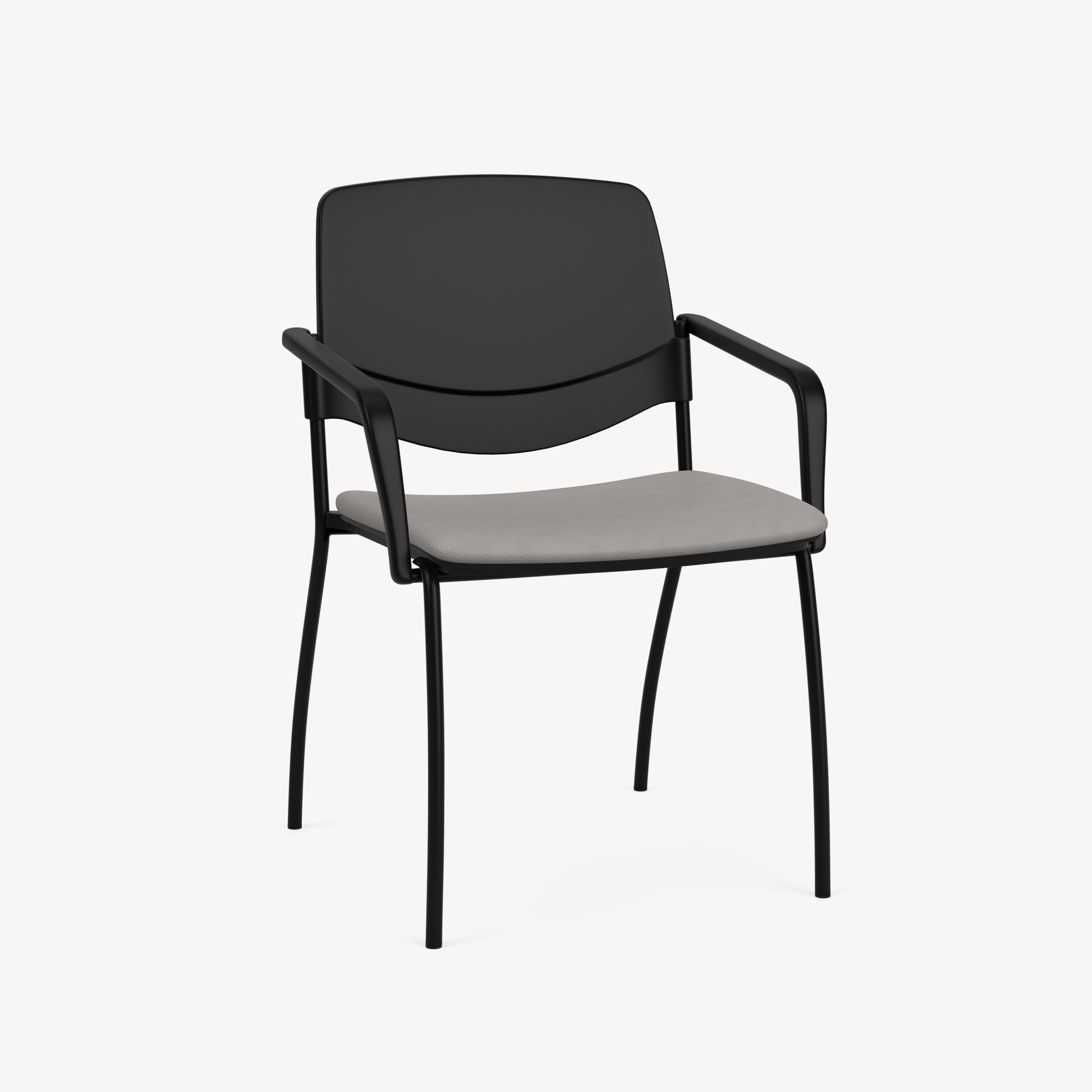 602-black-poly-black-arms-grey-upholstered-seat-front45-2