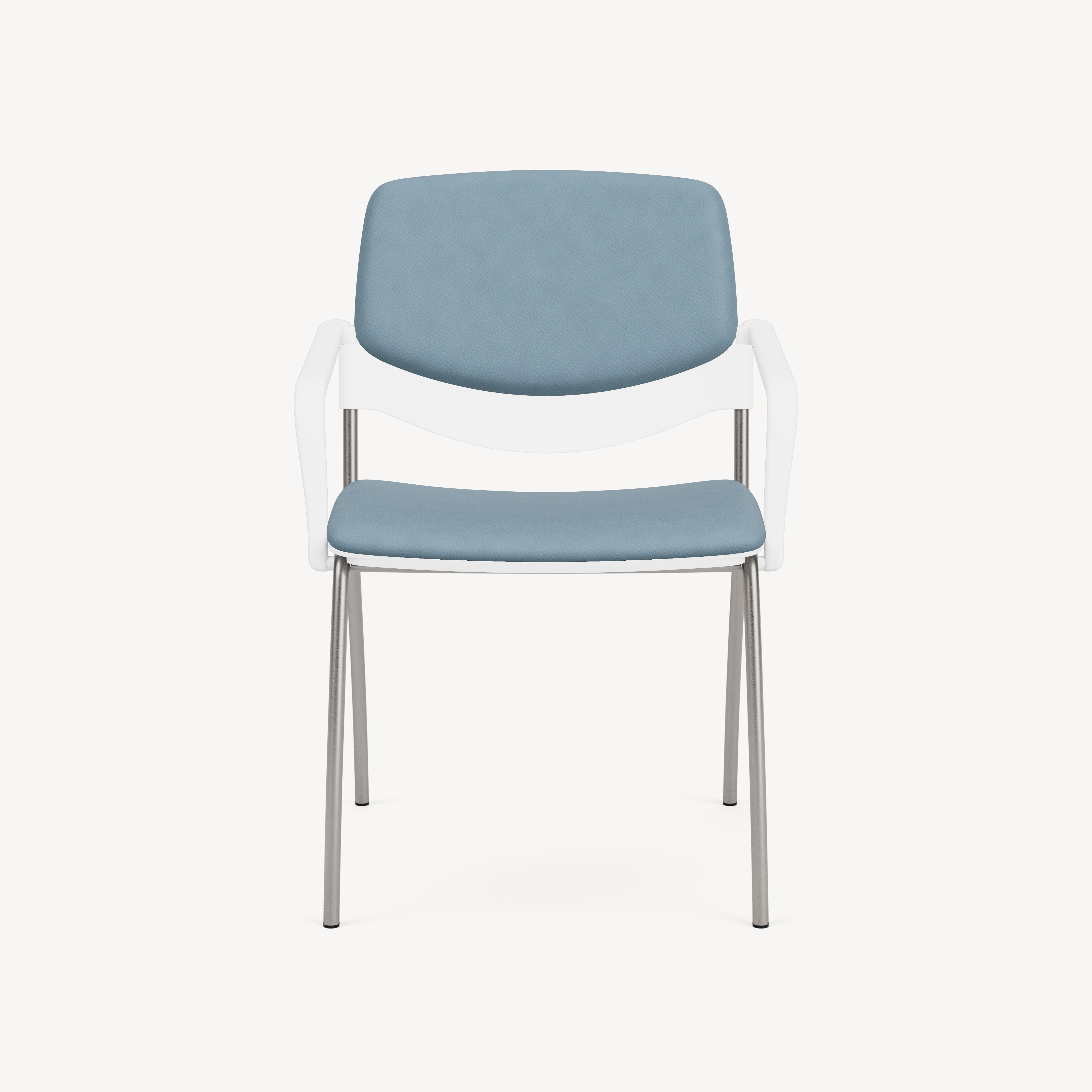 602-white-poly-white-arms-blue-upholstery-front