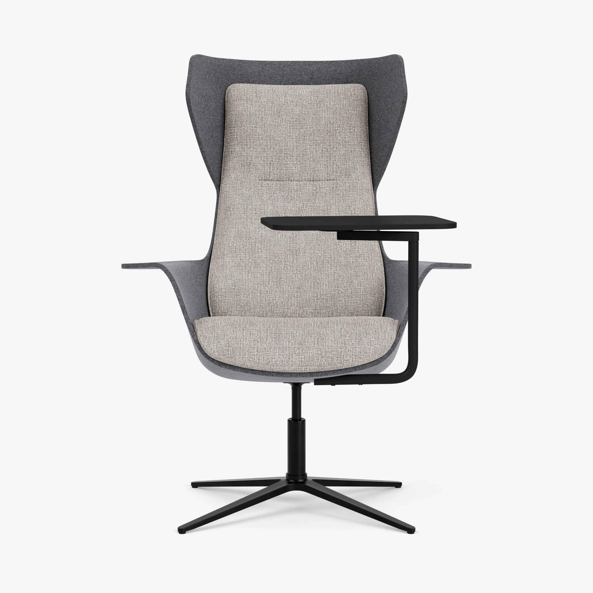 275-charcoal-form-fleece-black-framework-left-arm-tablet-light-grey-upholstery-front
