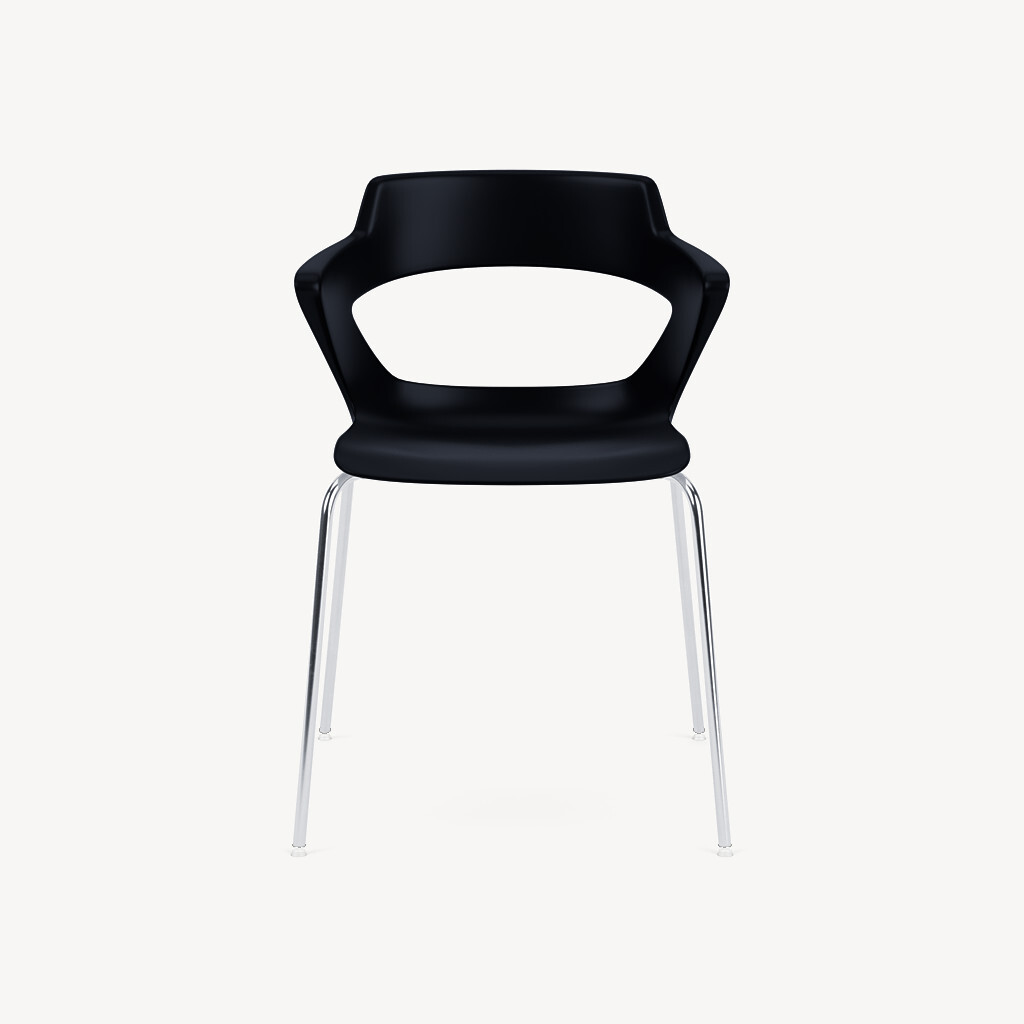4-leg-chrome-base-black-poly-front