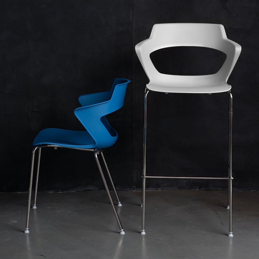 chair-and-stool-on-black-background