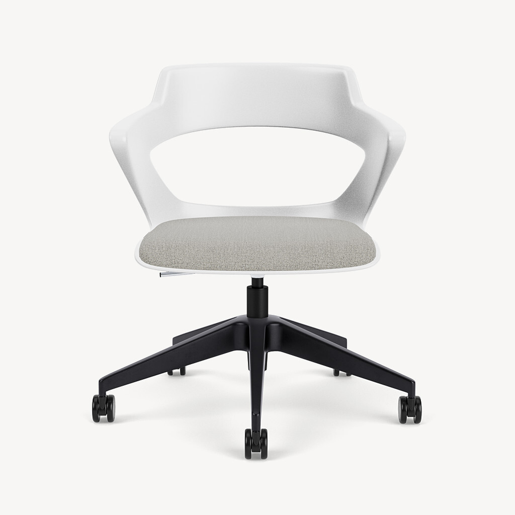 light-task-chair-white-poly-high-profile-base-grey-upholstery-front