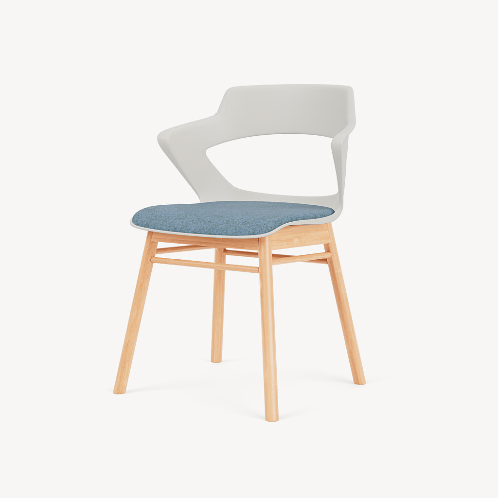 wood-base-white-poly-blue-upholstery-front45
