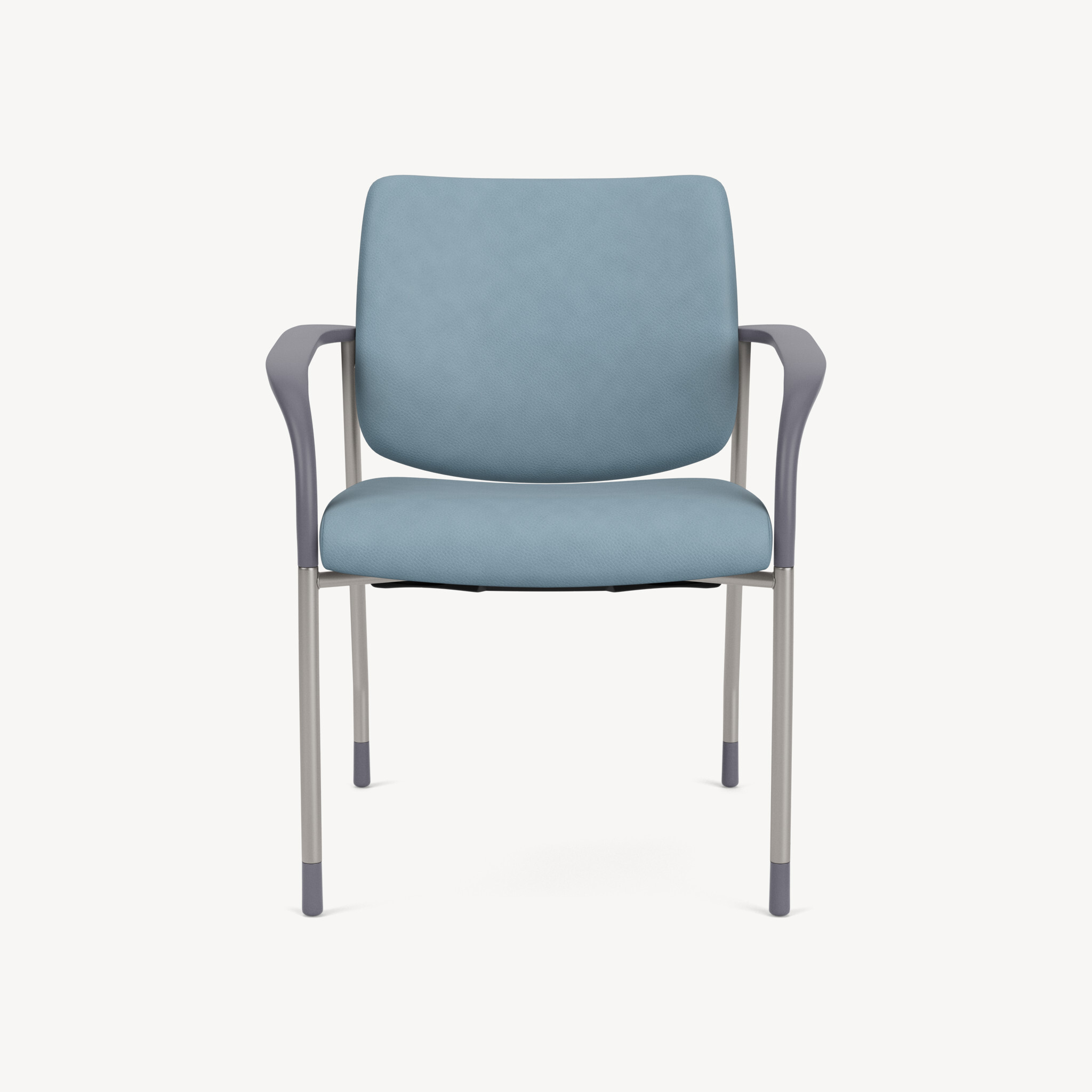 302-grey-arm-silver-frame-light-blue-upholstery-front
