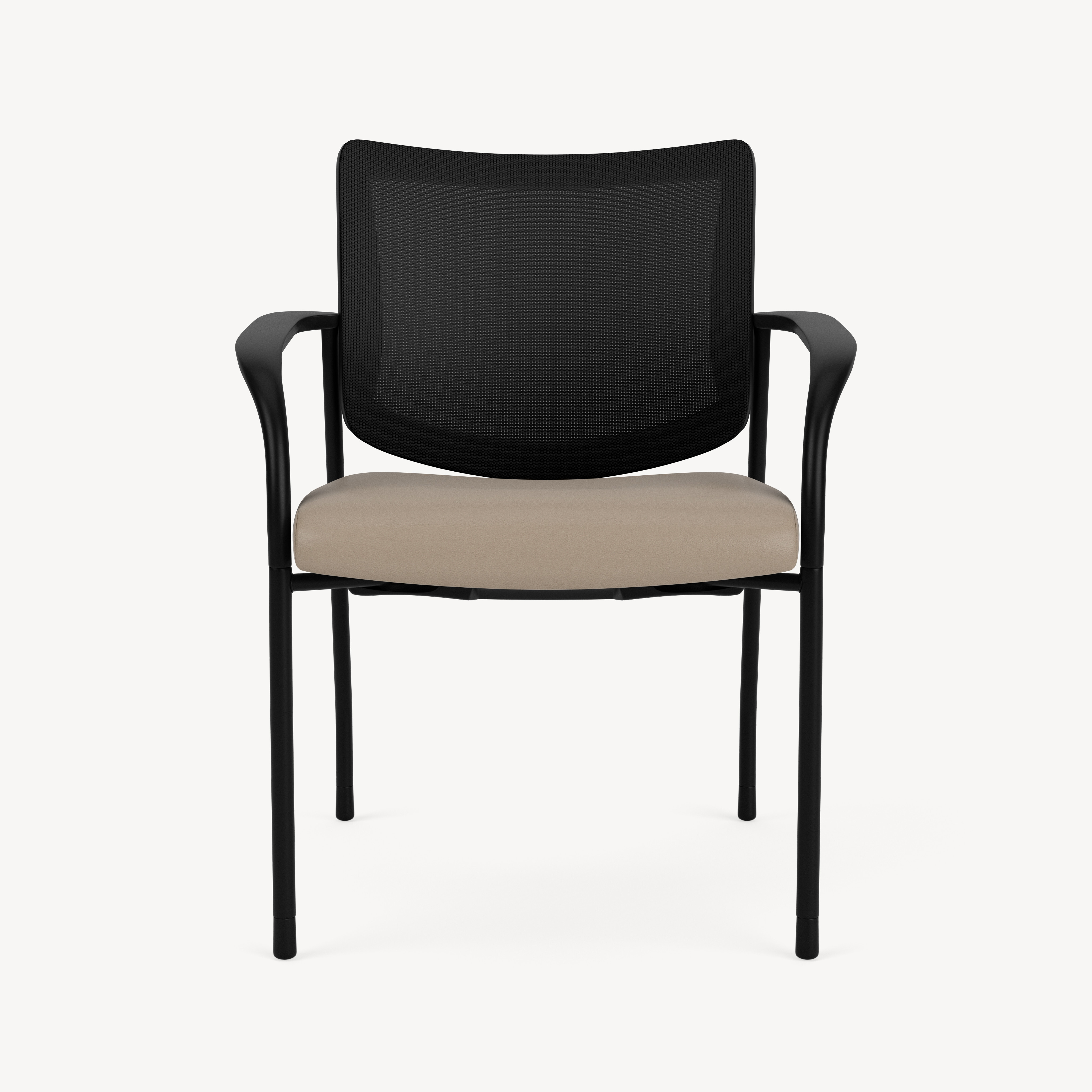 312-black-arm-black-frame-black-mesh-taupe-upholstery-front