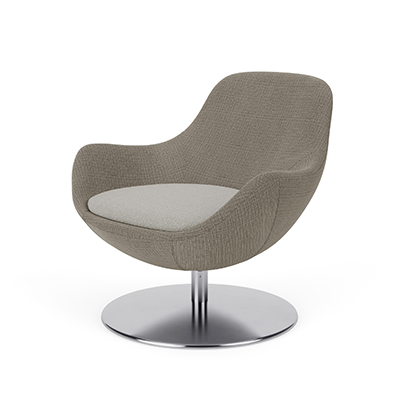 Comet two-tone lounge chair on disk base