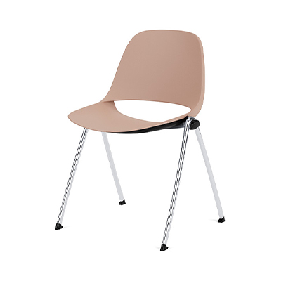 Eclipse poly chair on chrome base with dusty rose poly