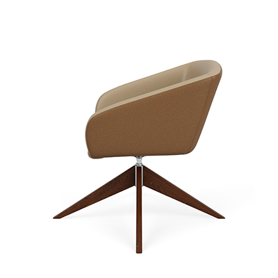 Edge two-tone chair on high-profile oak wood base