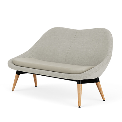 Nebula two-tone sofa on oak 4-leg wood base