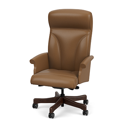 Oslo high back with a traditional wing arm & a wood base
